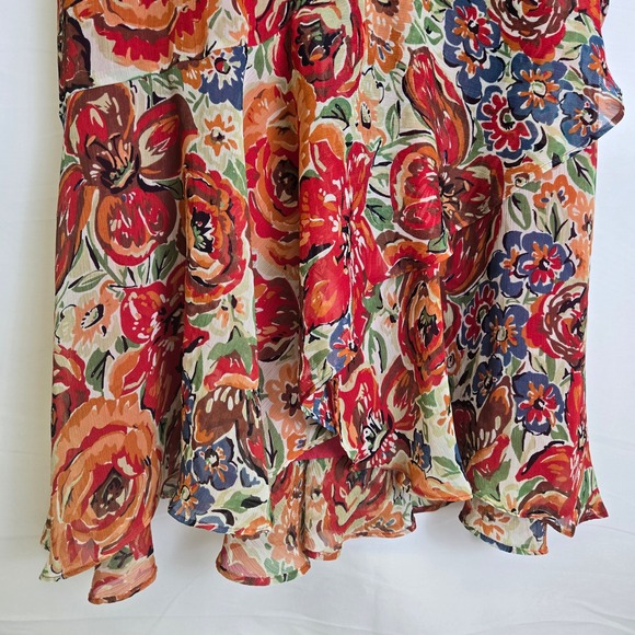 Coldwater Creek Floral Ruffle Layered Skirt, Lined, Size PM - Picture 11 of 15